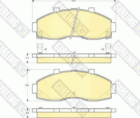 Girling 6132639 - Тормозные колодки, дисковые, комплект avtokuzovplus.com.ua