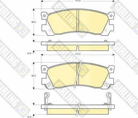 Girling 6132649 - Гальмівні колодки, дискові гальма autocars.com.ua