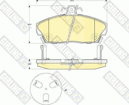 Girling 6132671 - Гальмівні колодки, дискові гальма autocars.com.ua