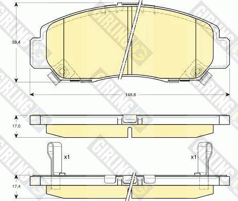 Girling 6132689 - Тормозные колодки, дисковые, комплект avtokuzovplus.com.ua