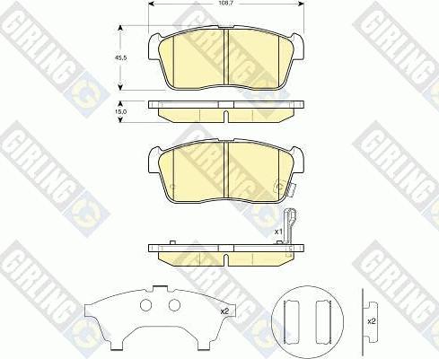 Girling 6132769 - Гальмівні колодки, дискові гальма autocars.com.ua