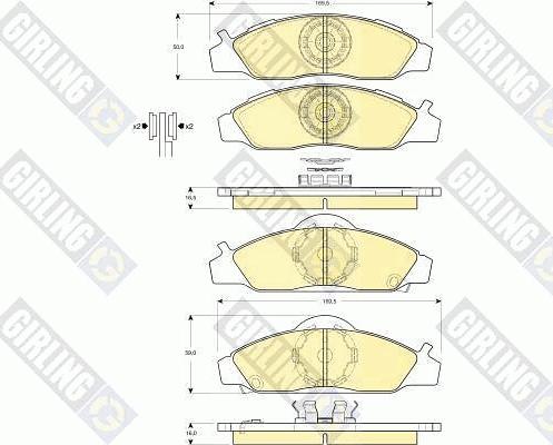 Girling 6132811 - Гальмівні колодки, дискові гальма autocars.com.ua