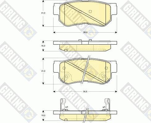 Girling 6132829 - Гальмівні колодки, дискові гальма autocars.com.ua