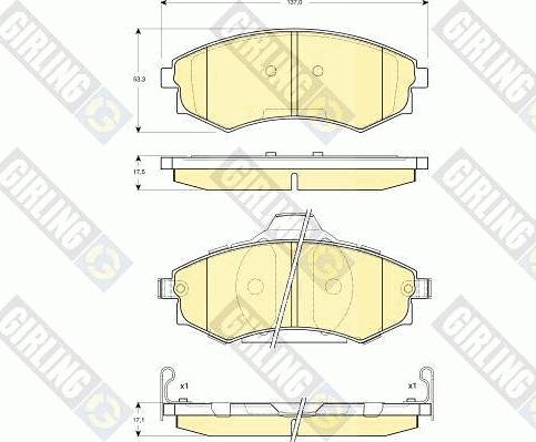 Girling 6132839 - Гальмівні колодки, дискові гальма autocars.com.ua