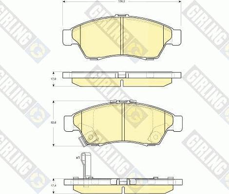 Girling 6132909 - Гальмівні колодки, дискові гальма autocars.com.ua