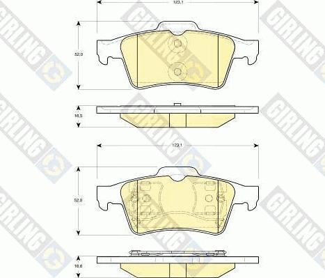 Girling 6132922 - Гальмівні колодки, дискові гальма autocars.com.ua