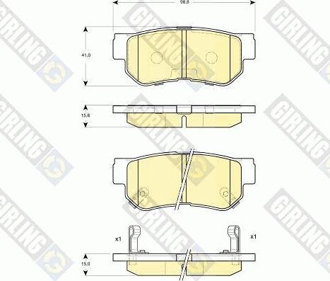 Girling 6132989 - Гальмівні колодки, дискові гальма autocars.com.ua