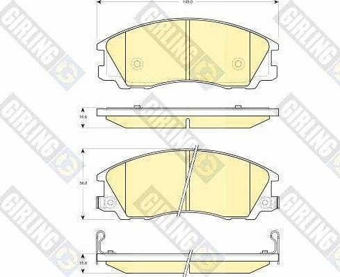 Girling 6132999 - Гальмівні колодки, дискові гальма autocars.com.ua