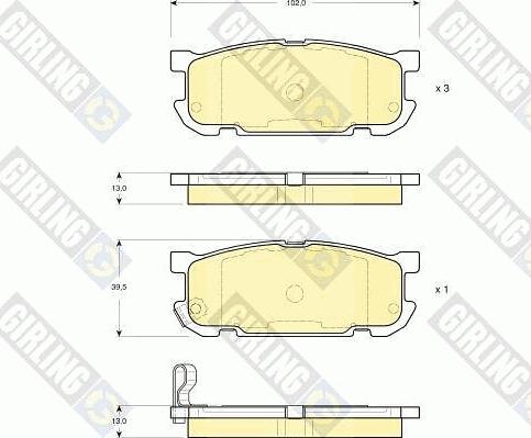 Girling 6133039 - Тормозные колодки, дисковые, комплект avtokuzovplus.com.ua