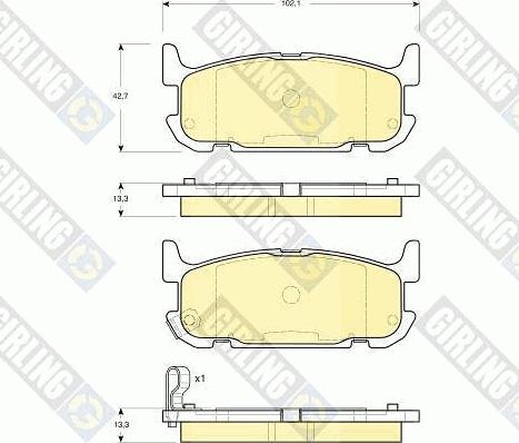 Girling 6133189 - Тормозные колодки, дисковые, комплект avtokuzovplus.com.ua