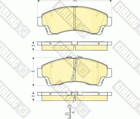 Girling 6133219 - Гальмівні колодки, дискові гальма autocars.com.ua