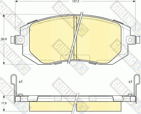 Girling 6133289 - Тормозные колодки, дисковые, комплект avtokuzovplus.com.ua