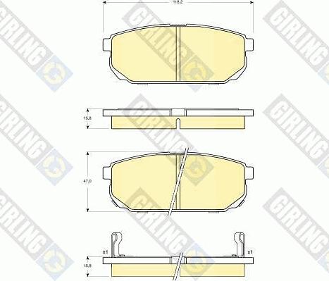 Girling 6133449 - Тормозные колодки, дисковые, комплект avtokuzovplus.com.ua