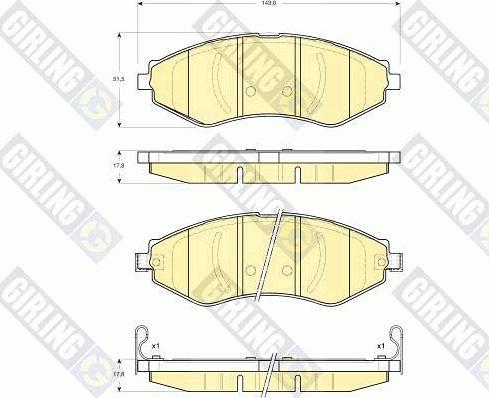 Girling 6133479 - Тормозные колодки, дисковые, комплект avtokuzovplus.com.ua