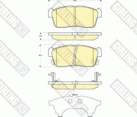 Girling 6133519 - Гальмівні колодки, дискові гальма autocars.com.ua