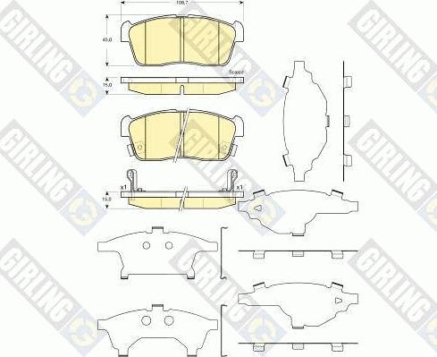 Girling 6133599 - Тормозные колодки, дисковые, комплект avtokuzovplus.com.ua