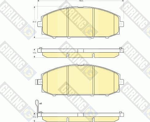 Girling 6133619 - Гальмівні колодки, дискові гальма autocars.com.ua