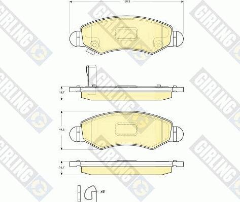 Girling 6133634 - Гальмівні колодки, дискові гальма autocars.com.ua