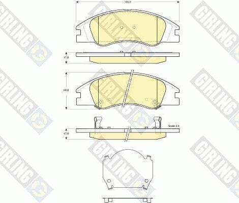 Girling 6133679 - Тормозные колодки, дисковые, комплект autodnr.net