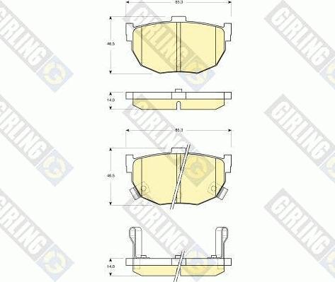 Girling 6133689 - Тормозные колодки, дисковые, комплект avtokuzovplus.com.ua