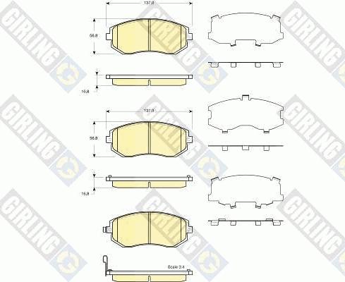 Girling 6133719 - Гальмівні колодки, дискові гальма autocars.com.ua