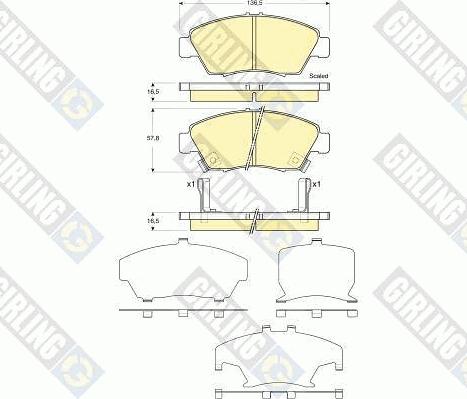 Girling 6133759 - Тормозные колодки, дисковые, комплект avtokuzovplus.com.ua