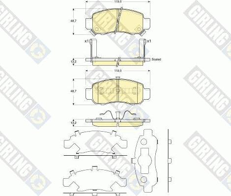 Girling 6133769 - Тормозные колодки, дисковые, комплект autodnr.net