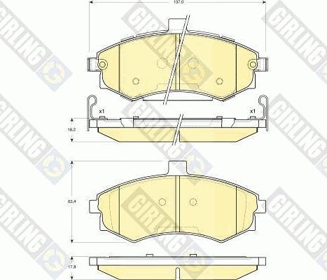 Girling 6133789 - Тормозные колодки, дисковые, комплект avtokuzovplus.com.ua