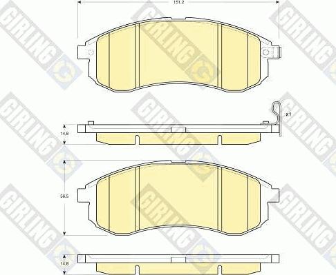 Girling 6133809 - Тормозные колодки, дисковые, комплект autodnr.net