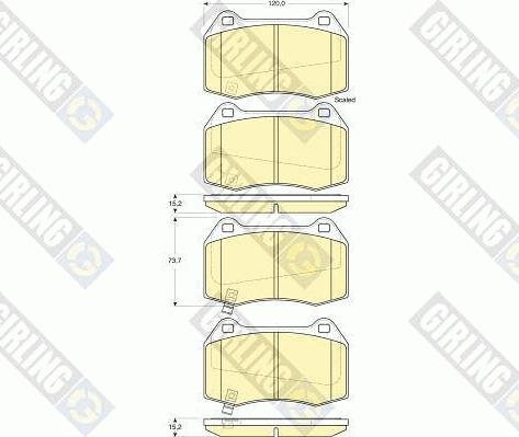 Girling 6133819 - Гальмівні колодки, дискові гальма autocars.com.ua