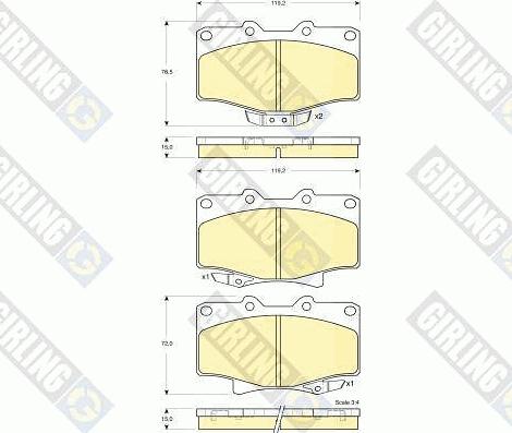 Girling 6133839 - Тормозные колодки, дисковые, комплект avtokuzovplus.com.ua