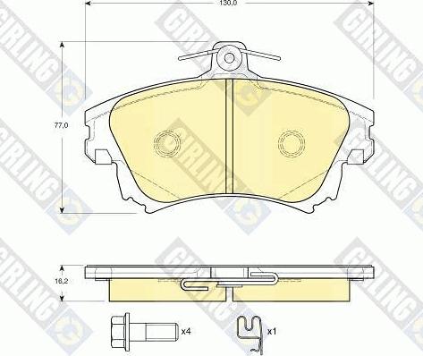 Girling 6133891 - Гальмівні колодки, дискові гальма autocars.com.ua