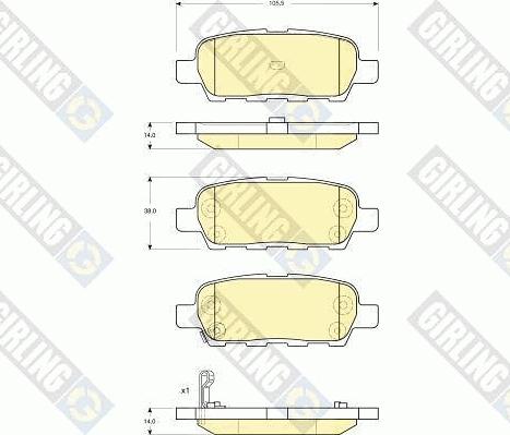 Girling 6133939 - Тормозные колодки, дисковые, комплект autodnr.net