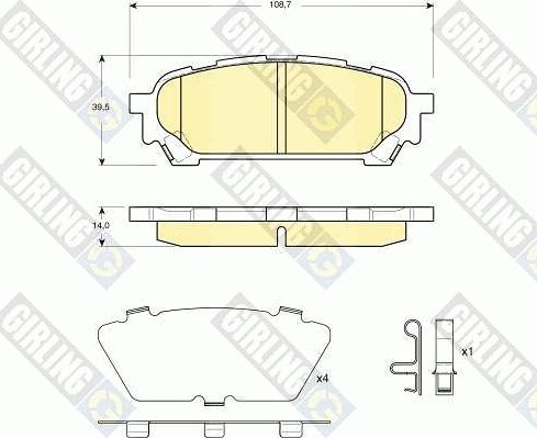 Girling 6133959 - Тормозные колодки, дисковые, комплект avtokuzovplus.com.ua