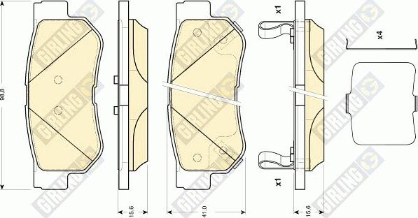 Girling 6134329 - Тормозные колодки, дисковые, комплект avtokuzovplus.com.ua