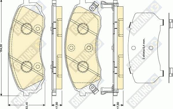 Girling 6134489 - Тормозные колодки, дисковые, комплект avtokuzovplus.com.ua