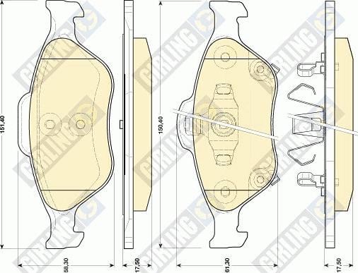 Girling 6134579 - Тормозные колодки, дисковые, комплект avtokuzovplus.com.ua