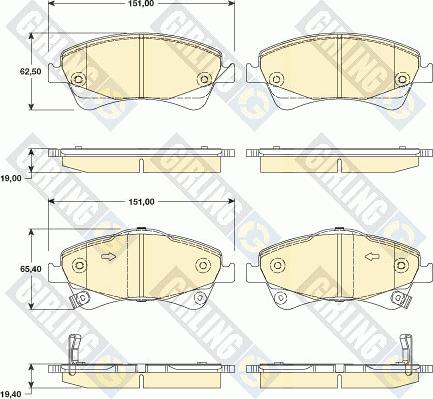 Girling 6134794 - Тормозные колодки, дисковые, комплект avtokuzovplus.com.ua