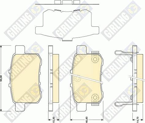 Girling 6134829 - Гальмівні колодки, дискові гальма autocars.com.ua