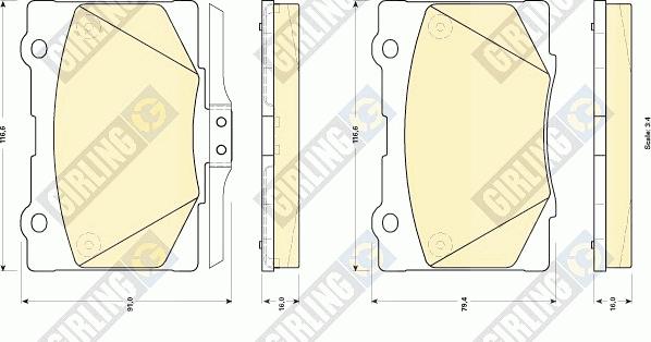 Girling 6134989 - Тормозные колодки, дисковые, комплект avtokuzovplus.com.ua