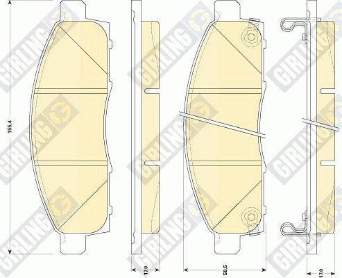 Girling 6135029 - Гальмівні колодки, дискові гальма autocars.com.ua