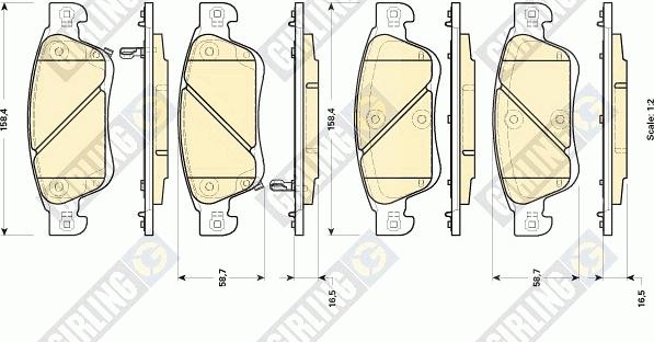 Girling 6135034 - Гальмівні колодки, дискові гальма autocars.com.ua