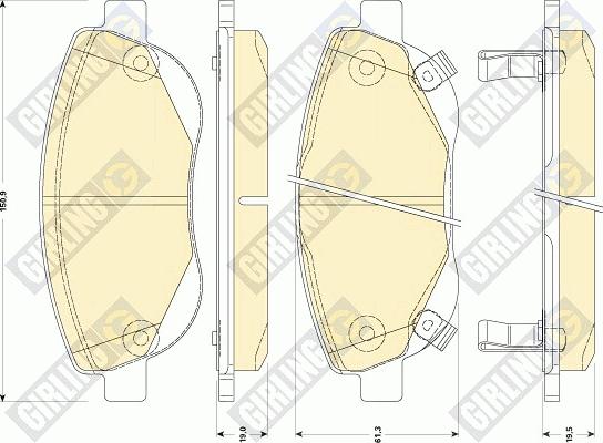 Girling 6135114 - Гальмівні колодки, дискові гальма autocars.com.ua