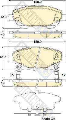 Girling 6135184 - Гальмівні колодки, дискові гальма autocars.com.ua