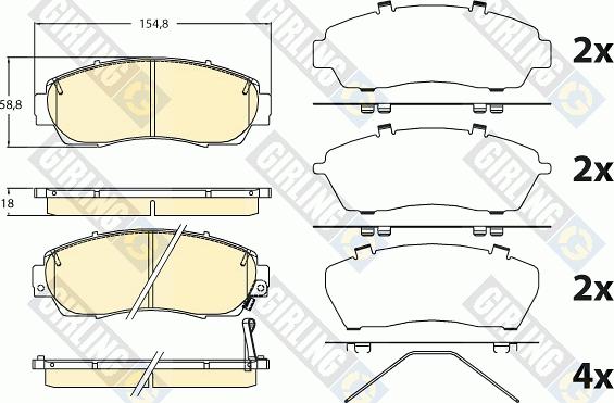 Girling 6135816 - Гальмівні колодки, дискові гальма autocars.com.ua