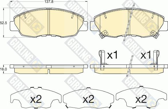 Girling 6136096 - Гальмівні колодки, дискові гальма autocars.com.ua