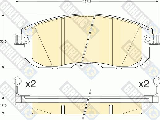 Girling 6136166 - Гальмівні колодки, дискові гальма autocars.com.ua