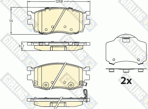 Girling 6136266 - Гальмівні колодки, дискові гальма autocars.com.ua