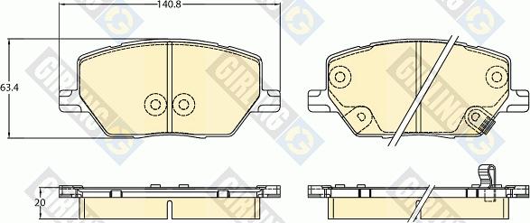 Girling 6136296 - Тормозные колодки, дисковые, комплект avtokuzovplus.com.ua