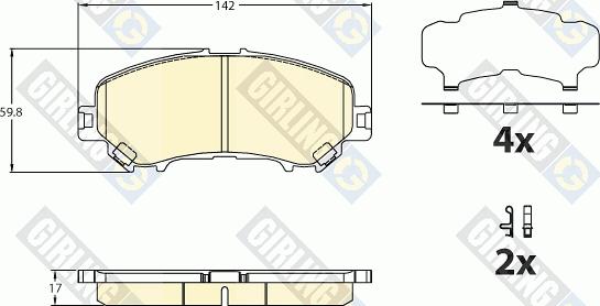 Girling 6136316 - Гальмівні колодки, дискові гальма autocars.com.ua